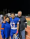 Brian, Jennifer and their son, Daniel, at Willie Chavez Stadium October 2025.