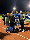 The Baca family celebrating another LLHS Tiger Football victory in November 2025.