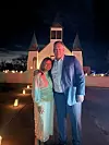 Brian and his wife, Jennifer, in front of San Antonio Church on Christmas Eve 2025.